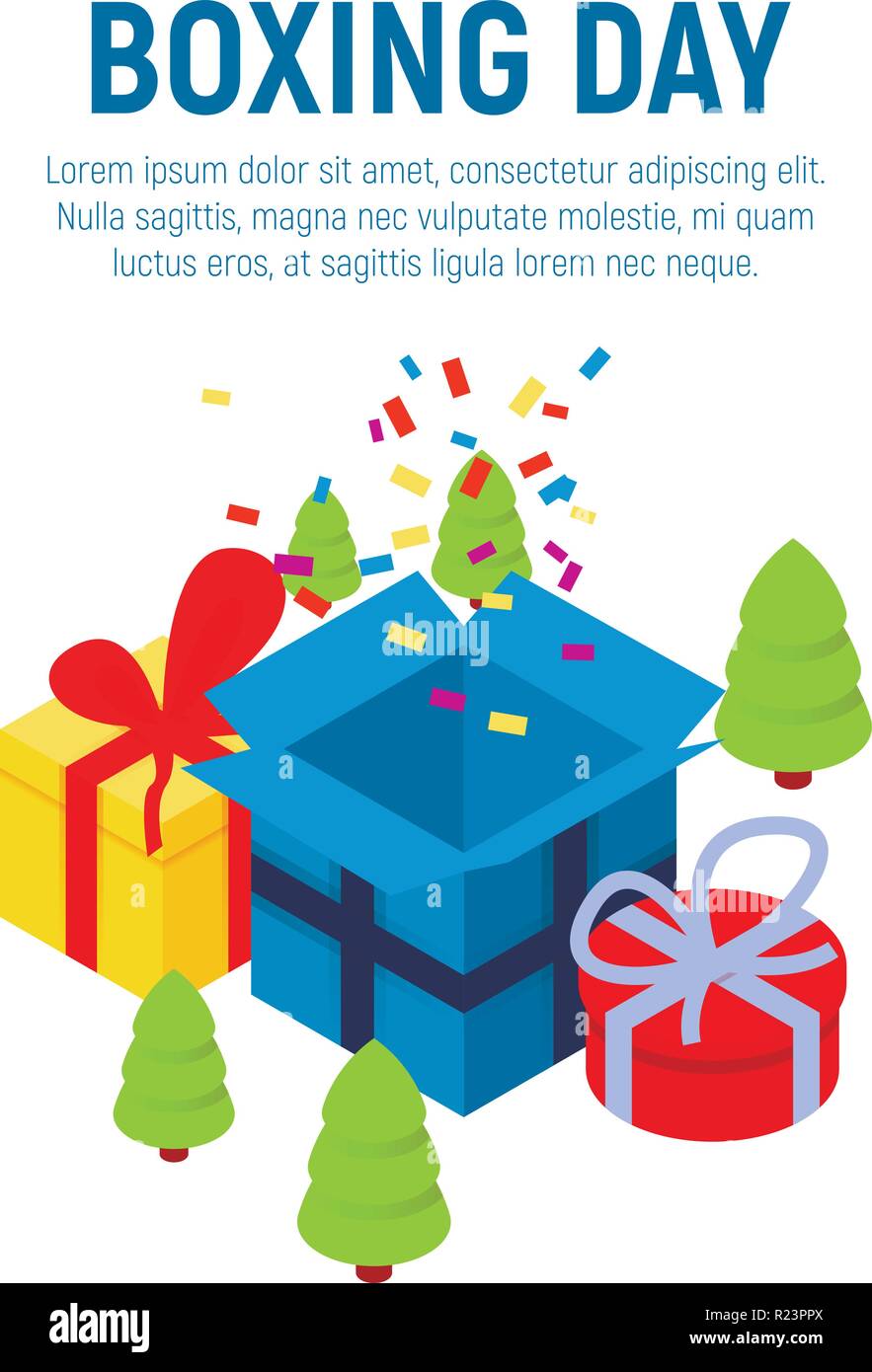 Boxing day concept background, isometric style Stock Vector