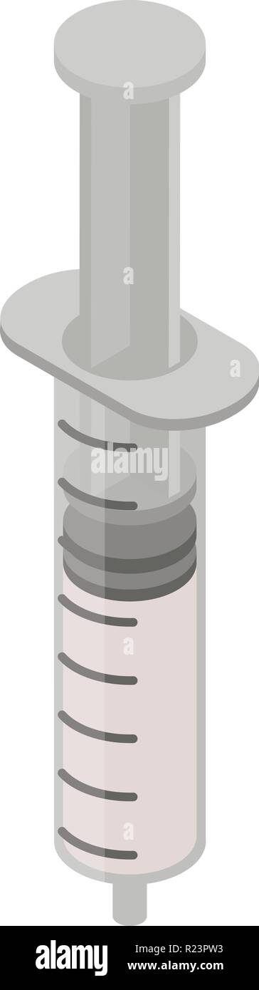 Insuline syringe icon, isometric style Stock Vector