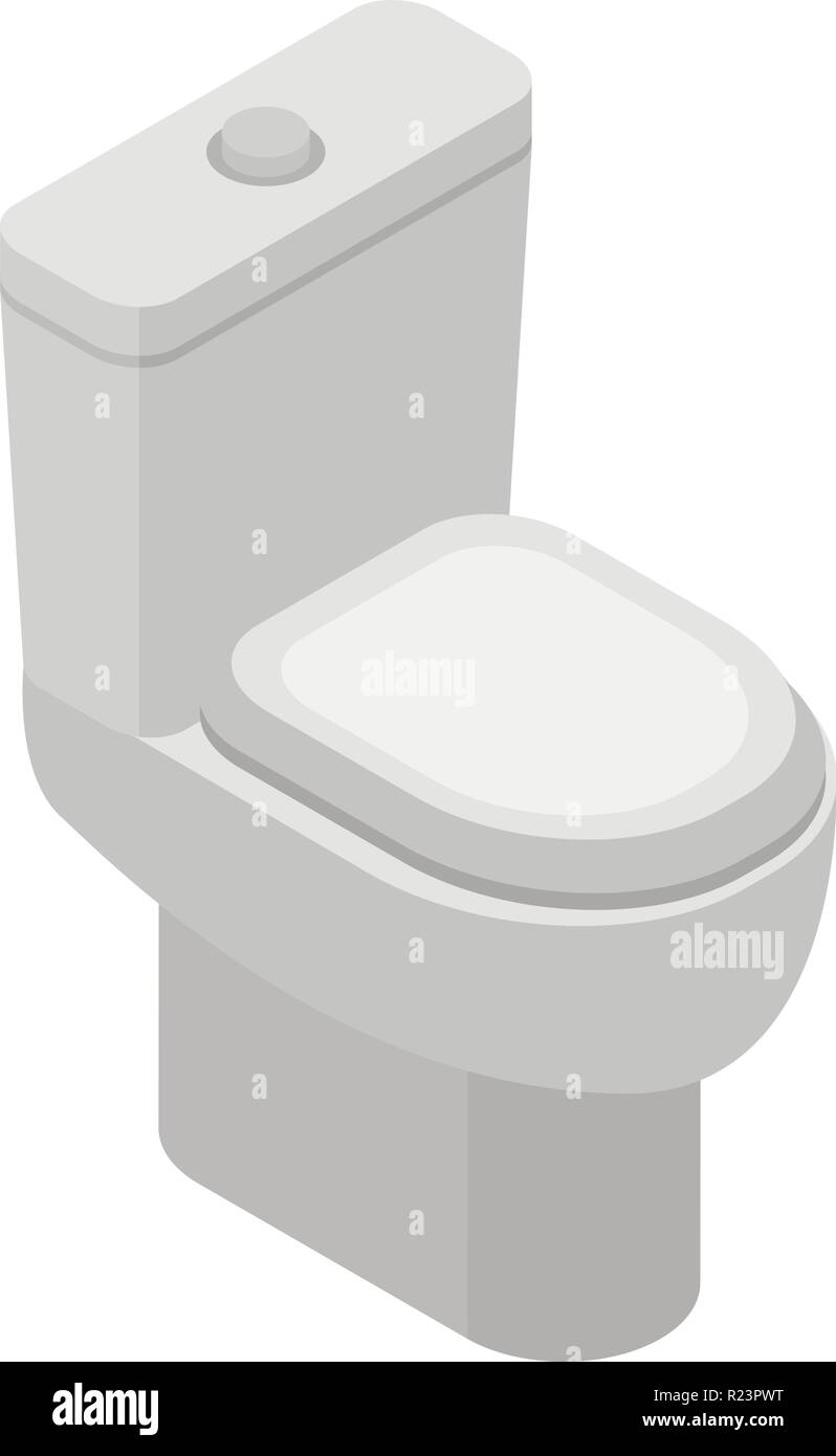 Toilet bowl icon, isometric style Stock Vector