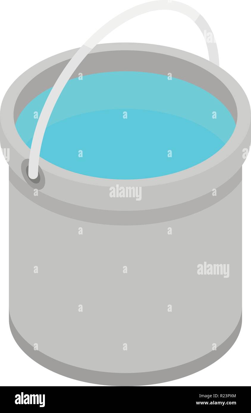 Water bucket icon, isometric style Stock Vector
