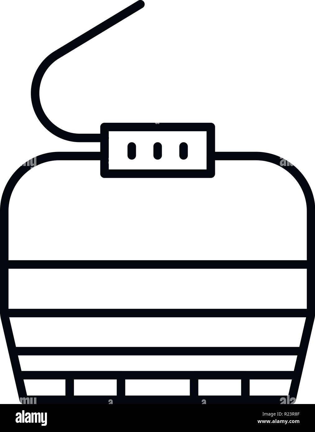Cable car cabin icon, outline style Stock Vector