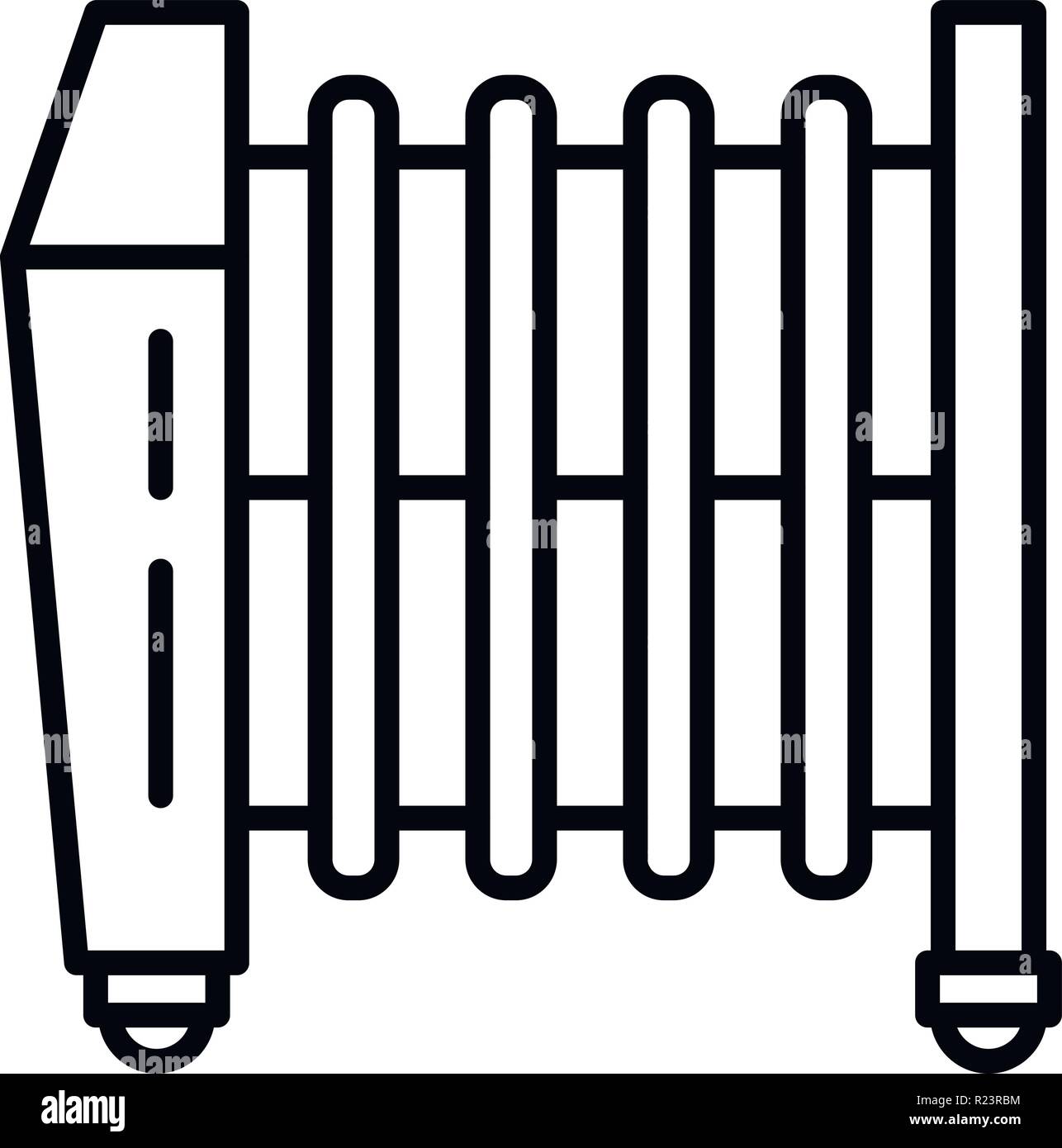 Radiator heater icon, outline style Stock Vector