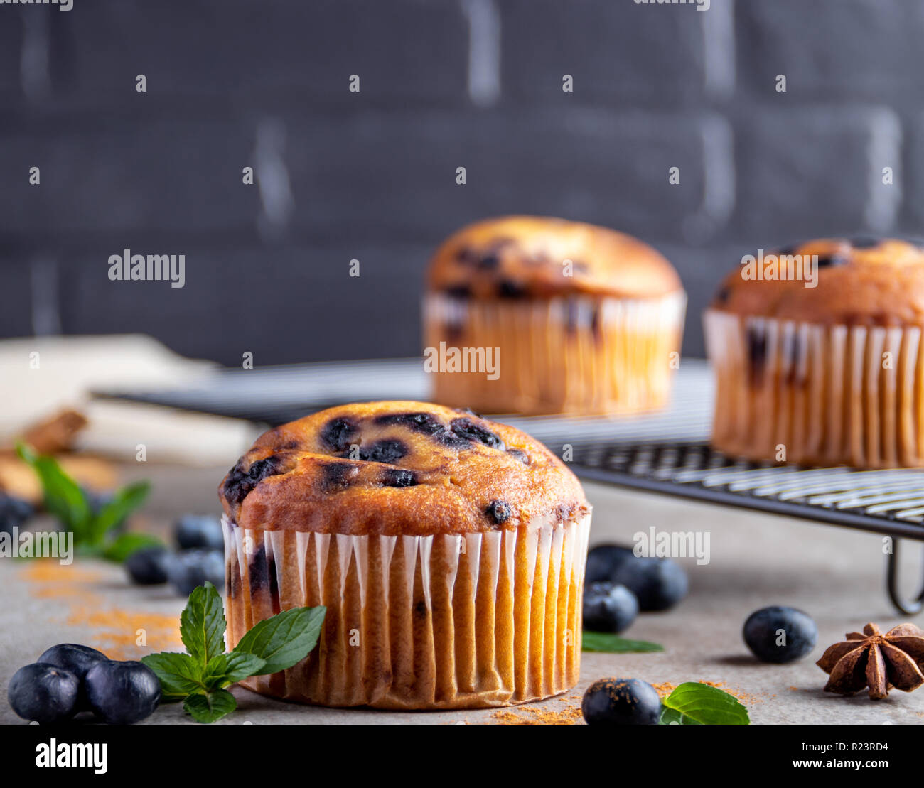 Delicious blueberry muffin Stock Photo Alamy