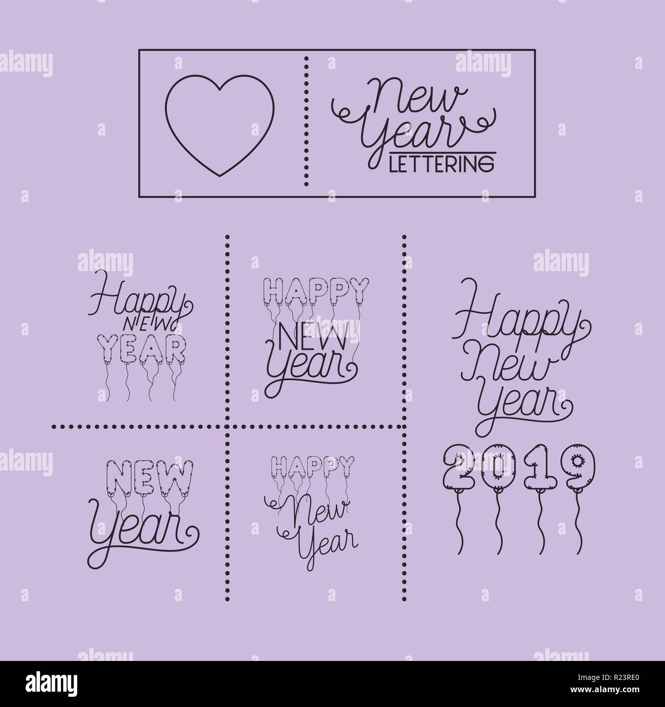 happy new year lettering card Stock Vector Image & Art - Alamy
