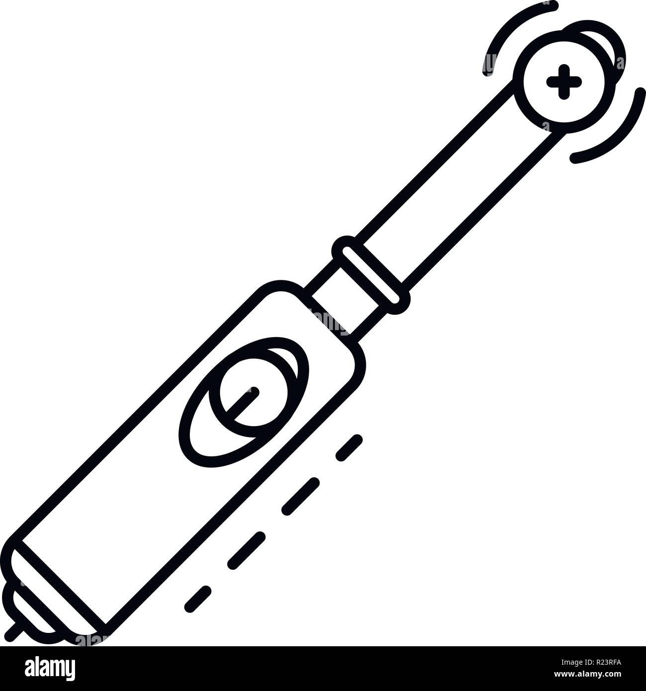 Electric soft toothbrush icon, outline style Stock Vector Image & Art ...