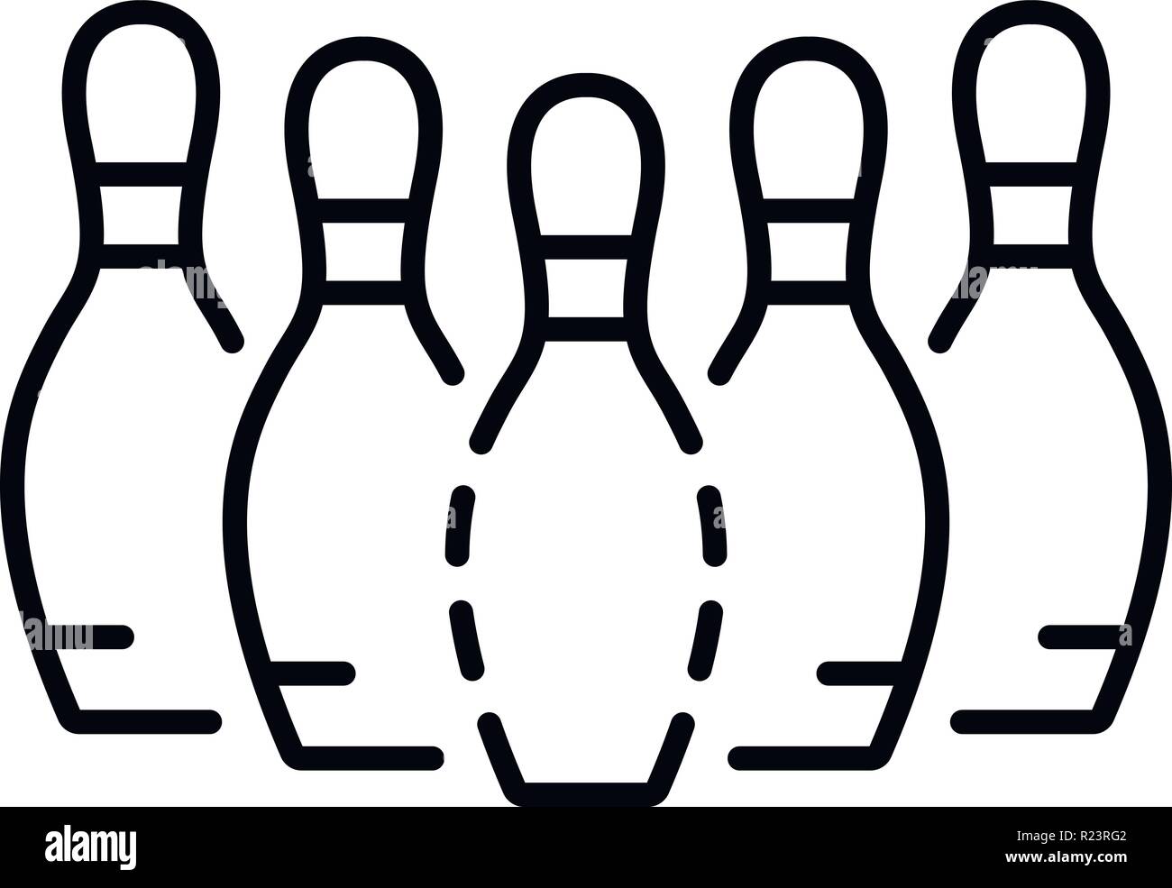 Bowling pins icon, outline style Stock Vector Image & Art Alamy