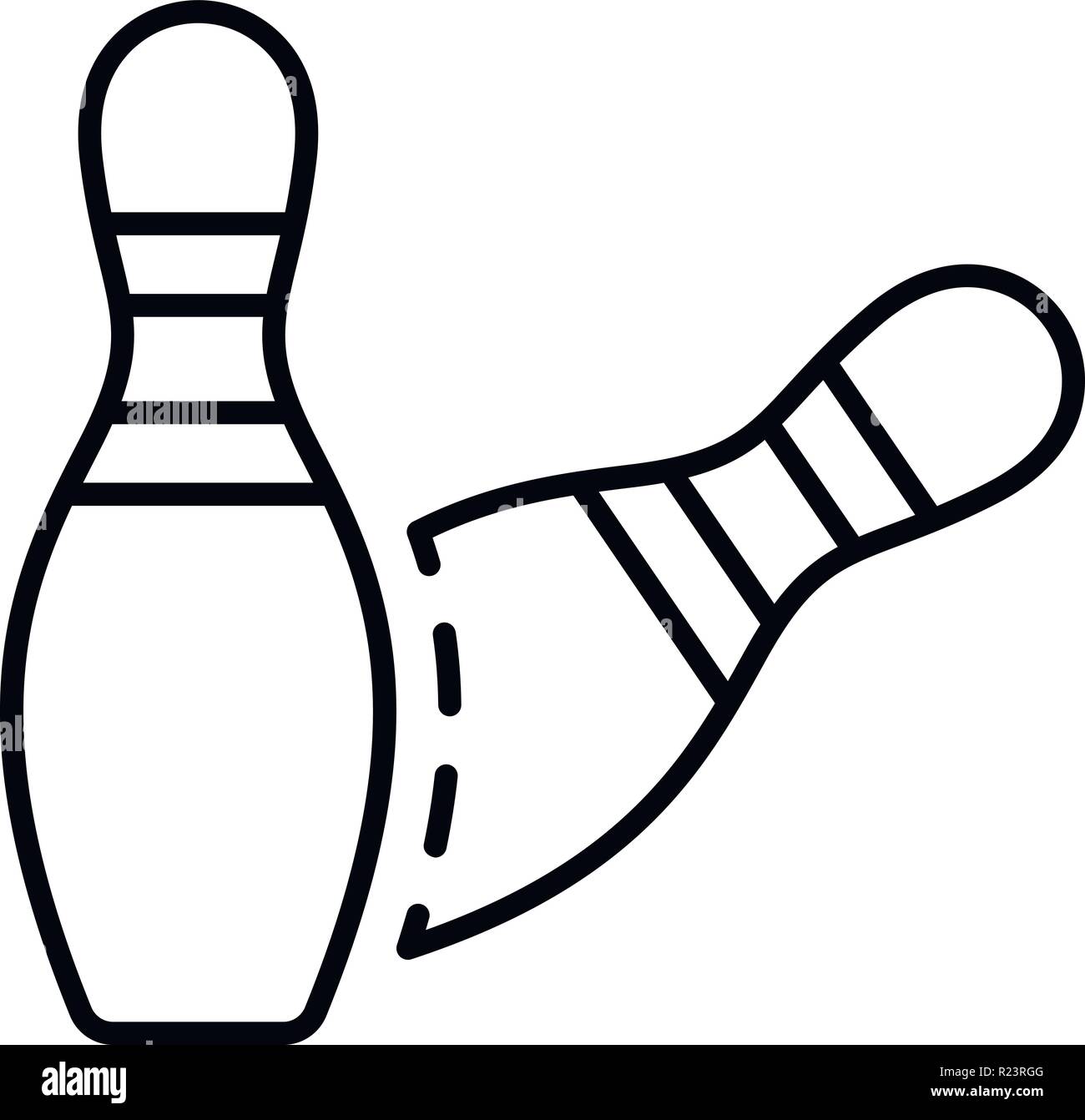 Bowling skittles icon, outline style Stock Vector