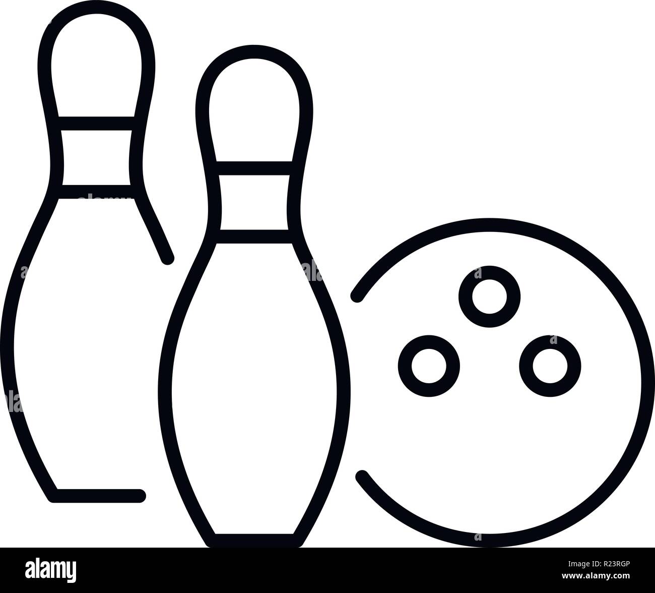Bowling event icon, outline style Stock Vector