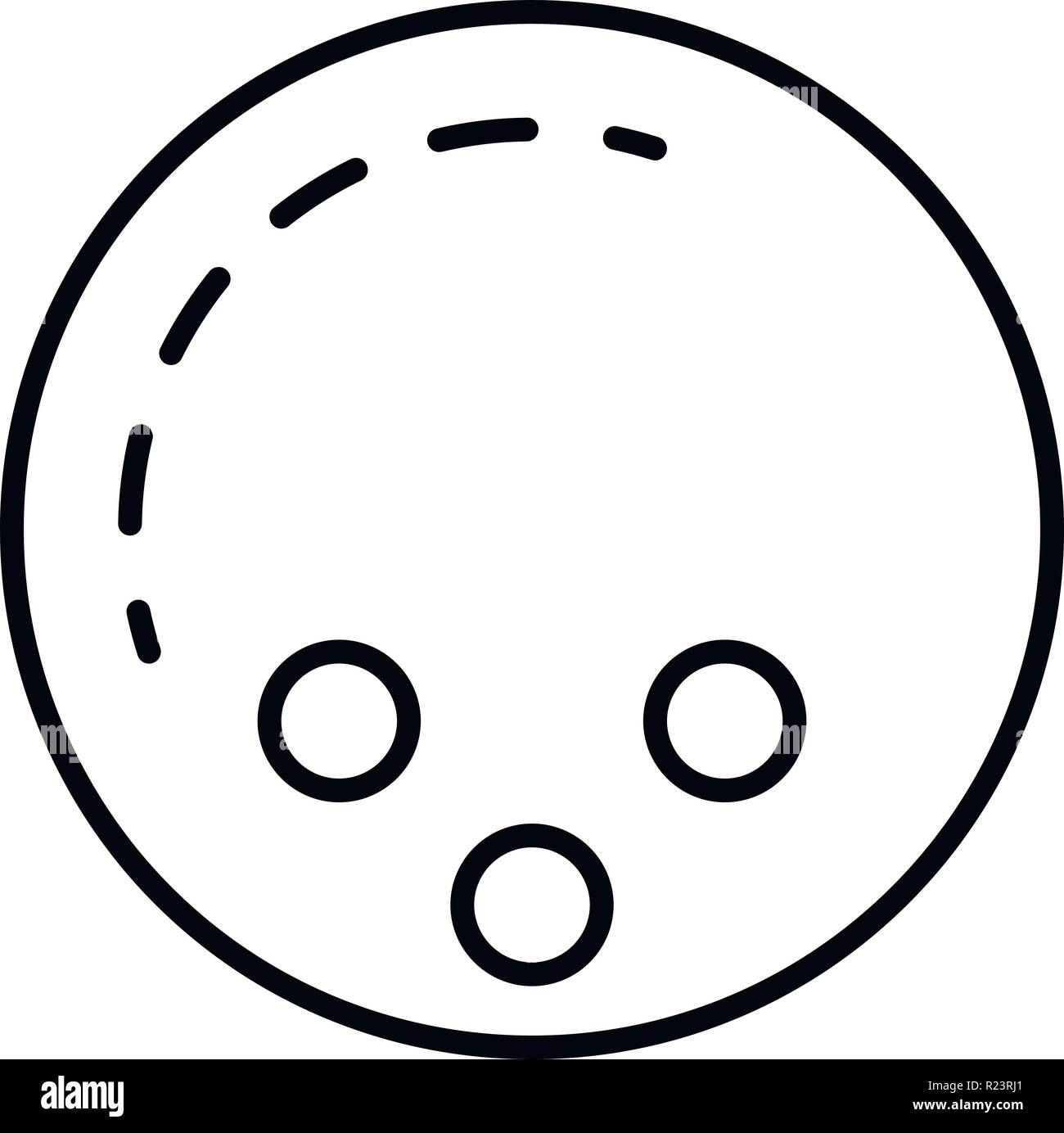Bowling ball icon, outline style Stock Vector