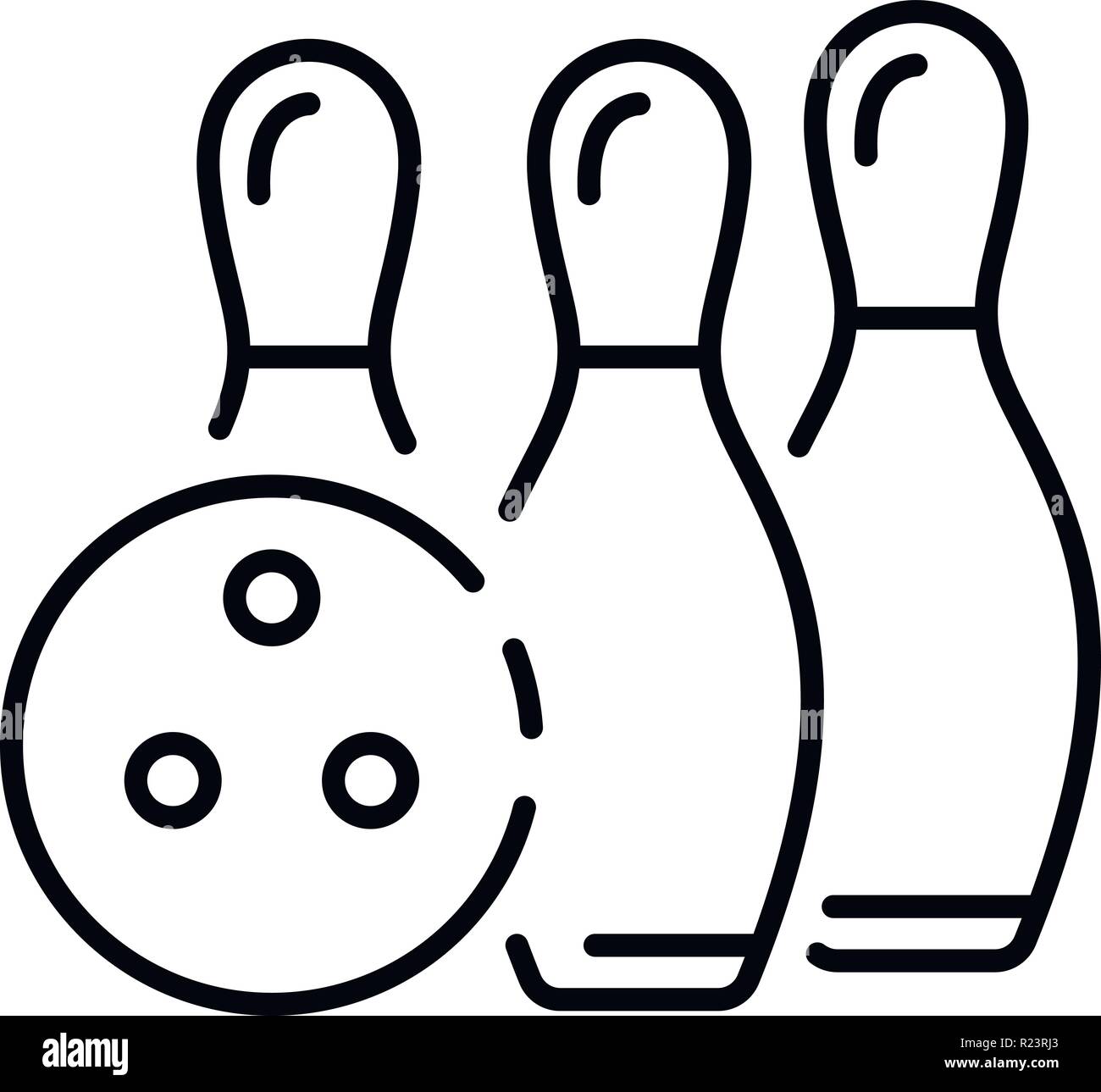 Bowling victory icon, outline style Stock Vector