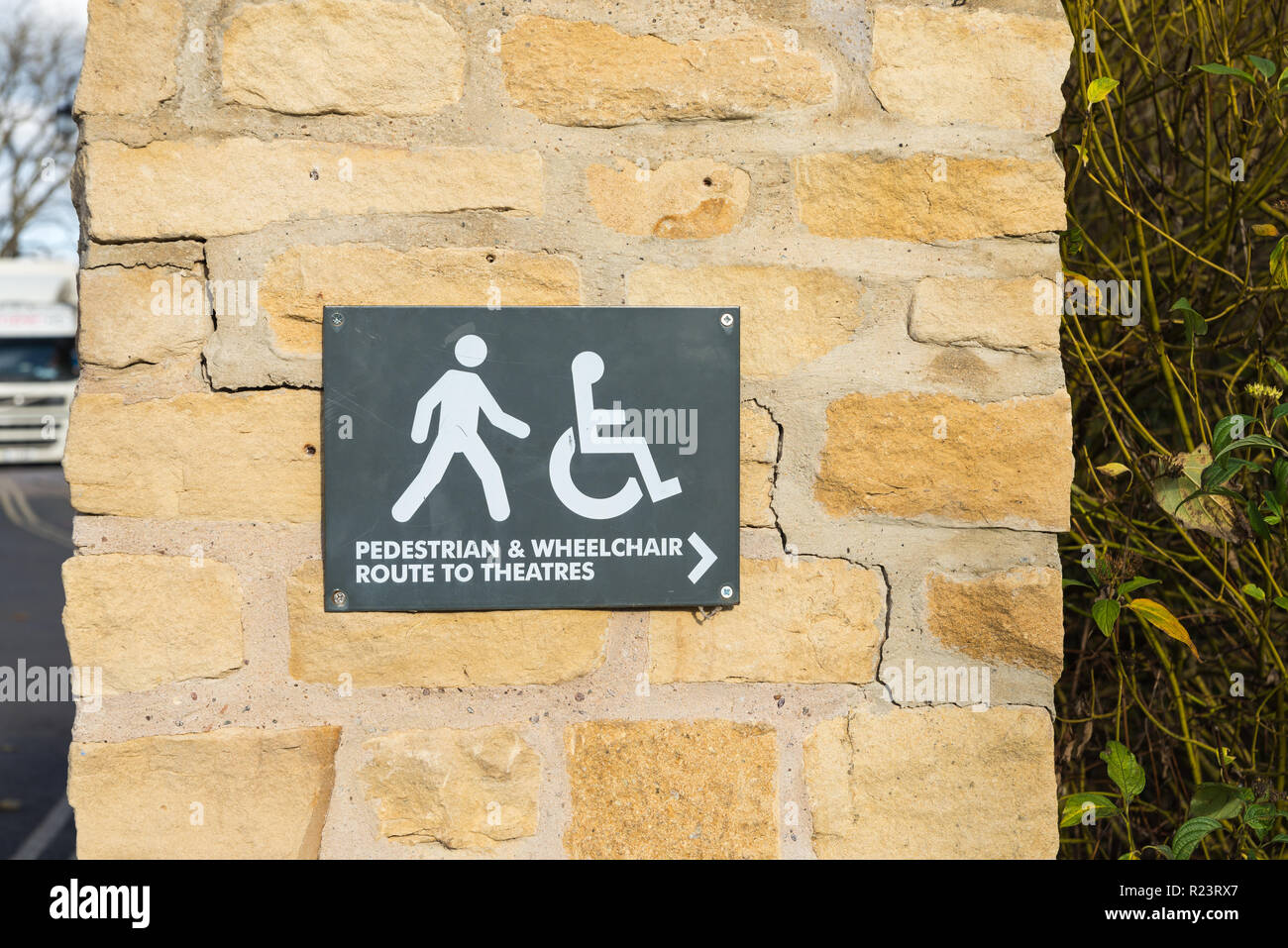 Pedestrian and wheelchair route to theatre hires stock photography and