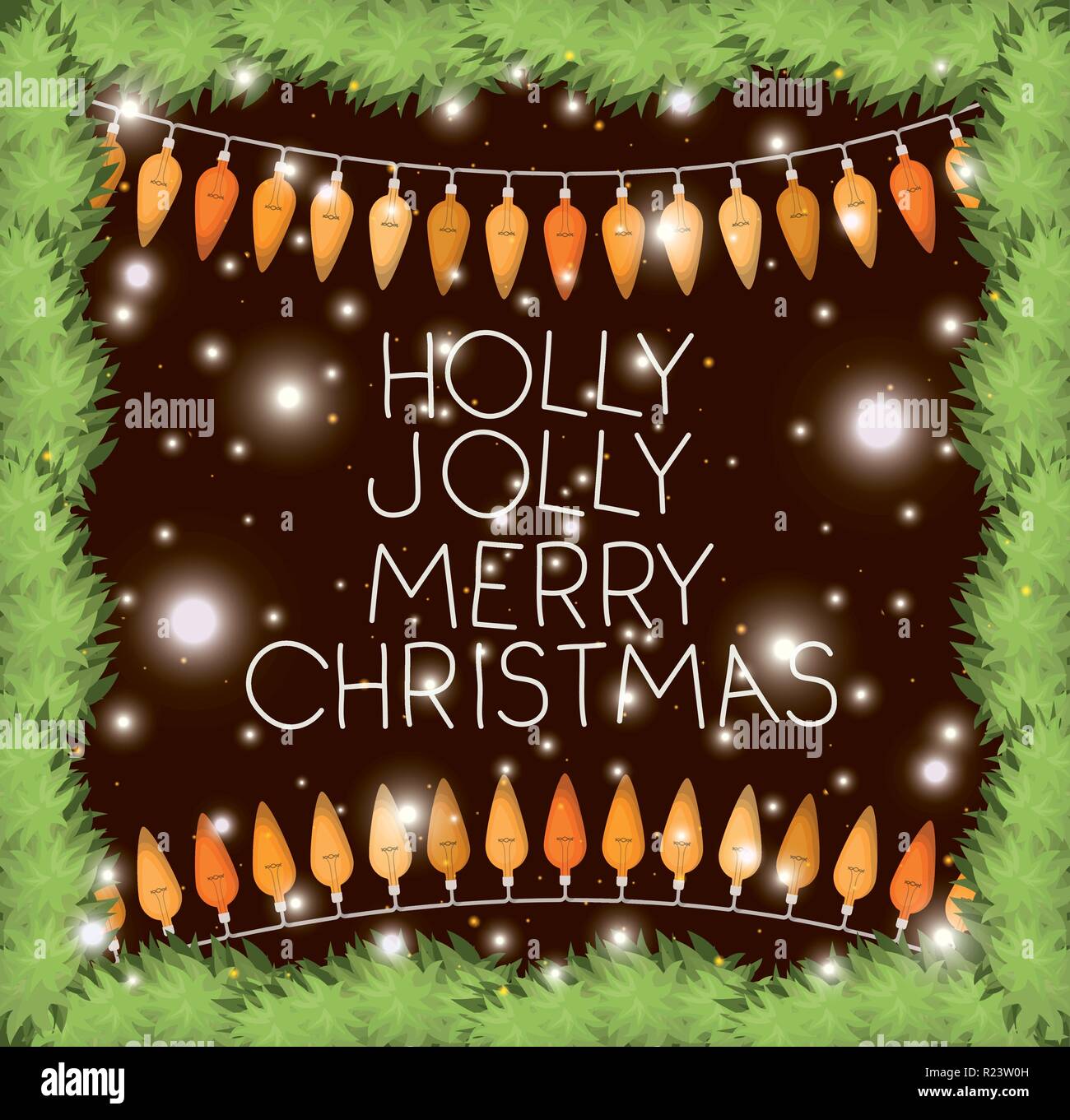 frame with garlands and christmas lights Stock Vector Image & Art - Alamy