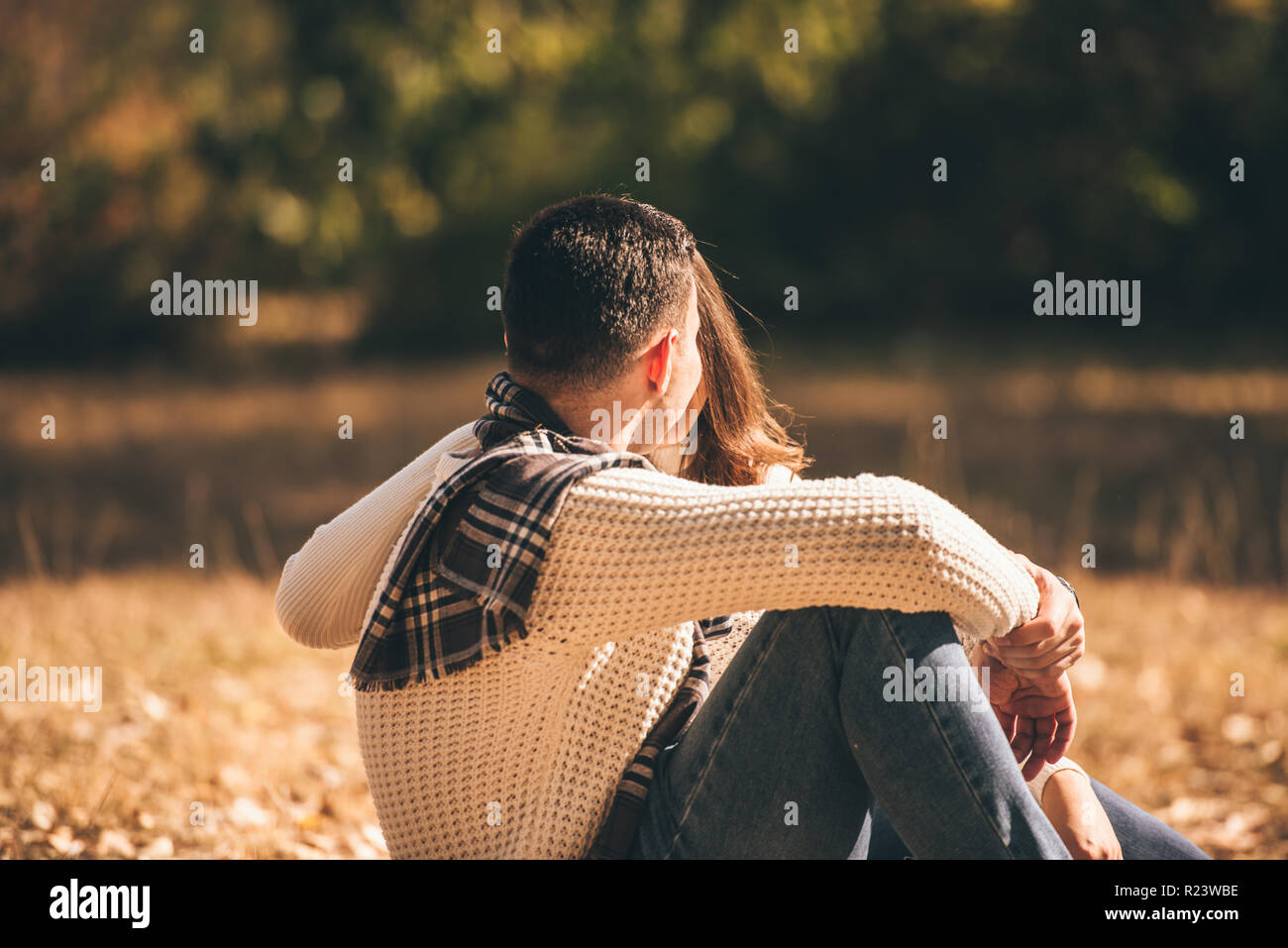 Couple in love resting park hi-res stock photography and images - Alamy
