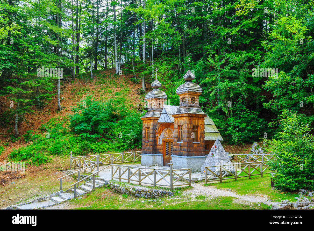 Russian Chapel On The Vršič Pass Stock Photo - Alamy