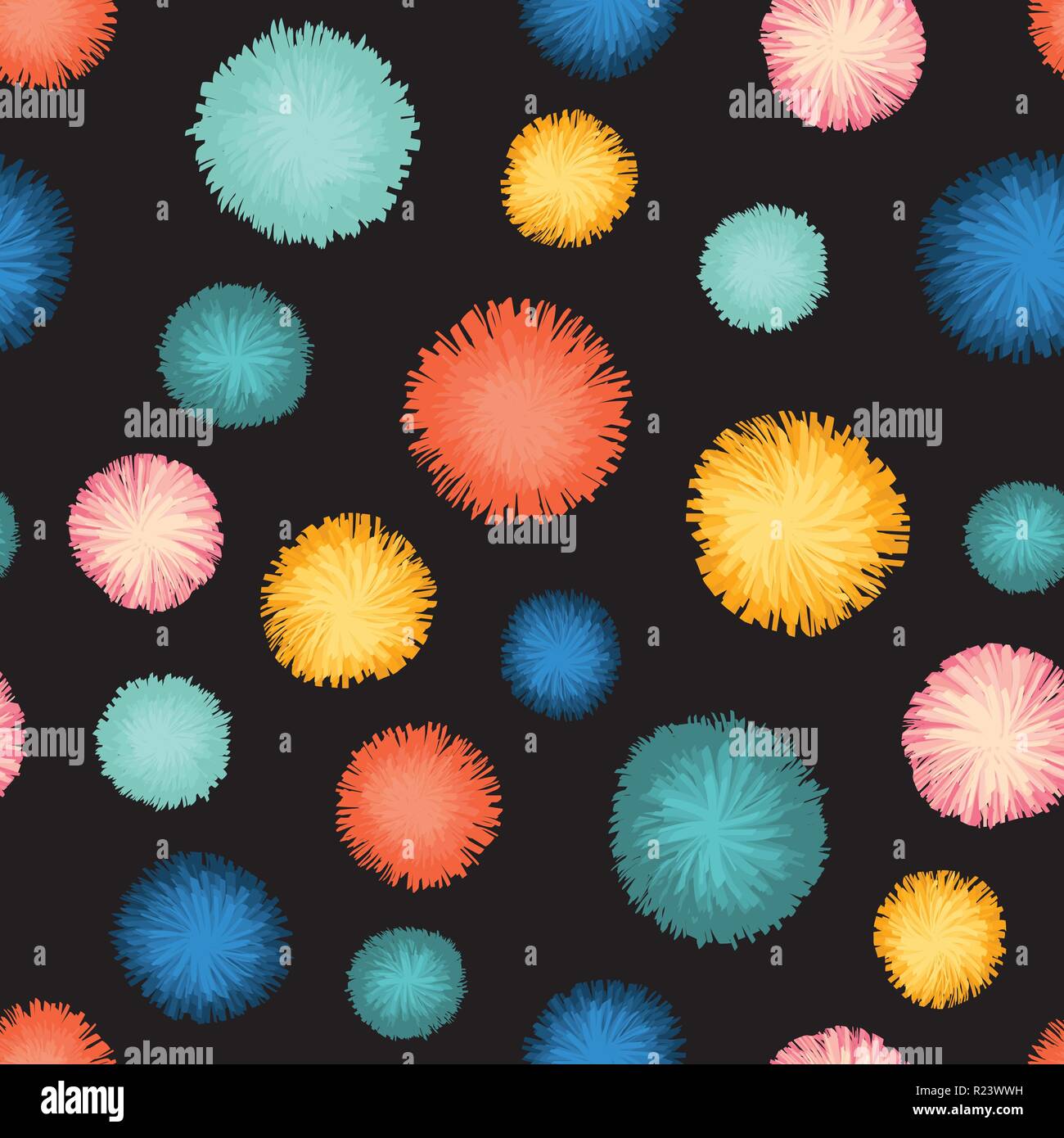 Blue pom poms Stock Vector Images - Alamy