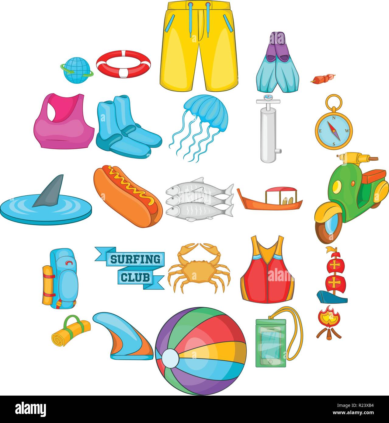 Swimming clothing icons set, cartoon style Stock Vector Image & Art Alamy