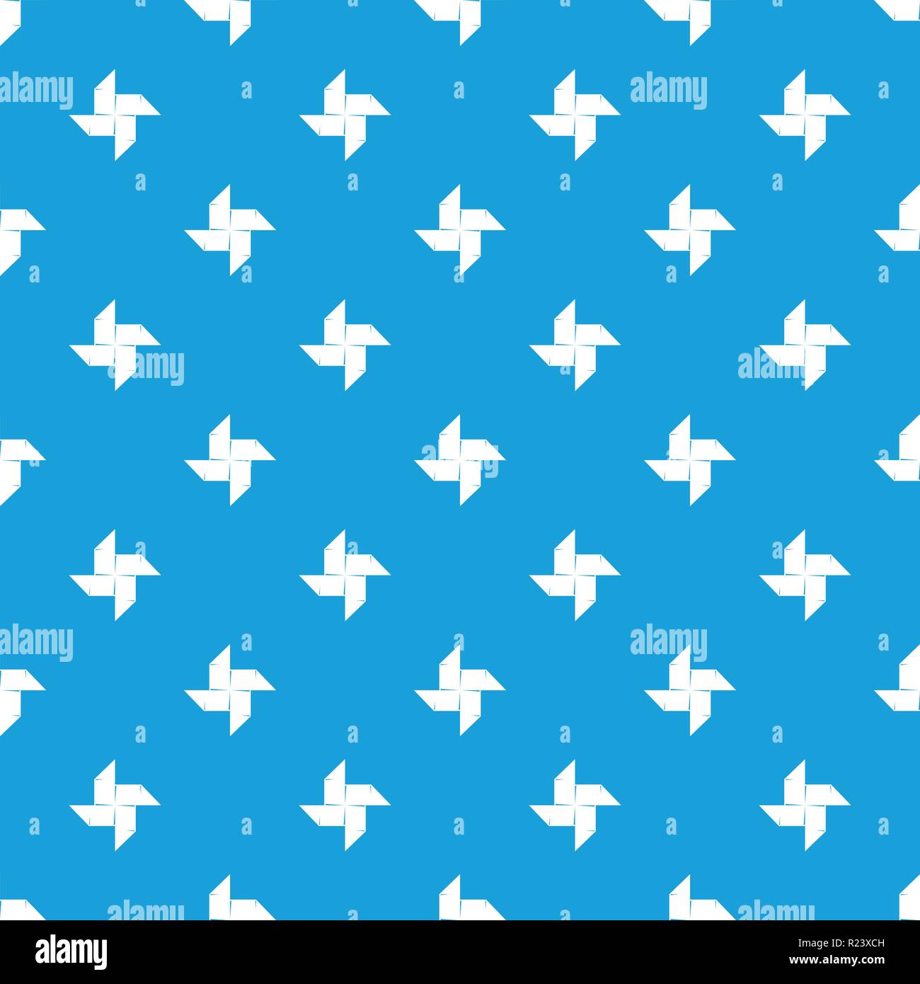 Origami shuriken pattern vector seamless blue Stock Vector
