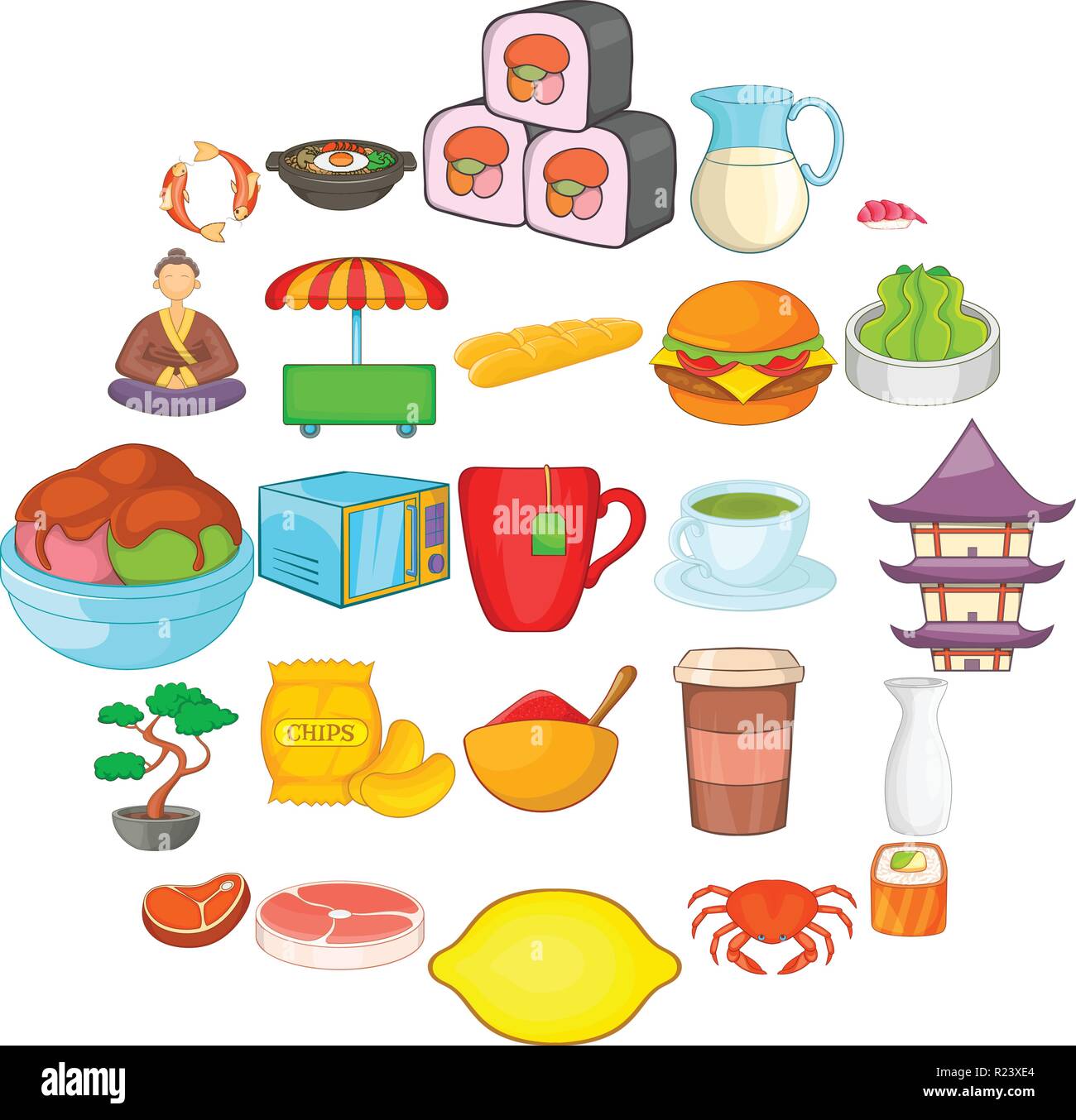 Tea ceremony icons set, cartoon style Stock Vector Image & Art - Alamy