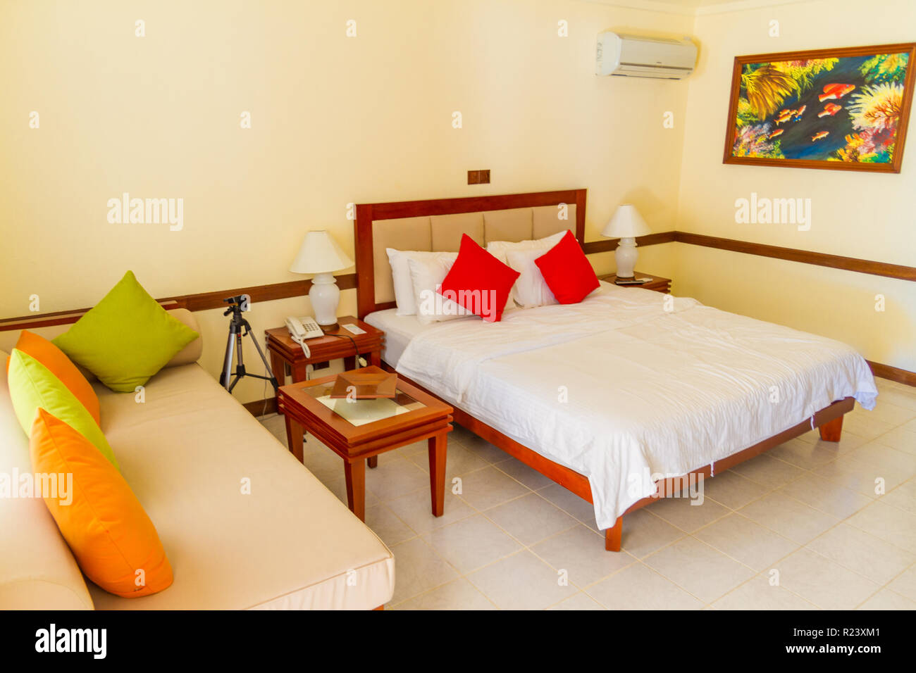 3 star modern room of a hotel Stock Photo