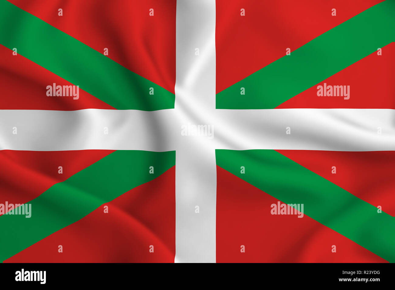 Basque Country 3D waving flag illustration. Texture can be used as ...