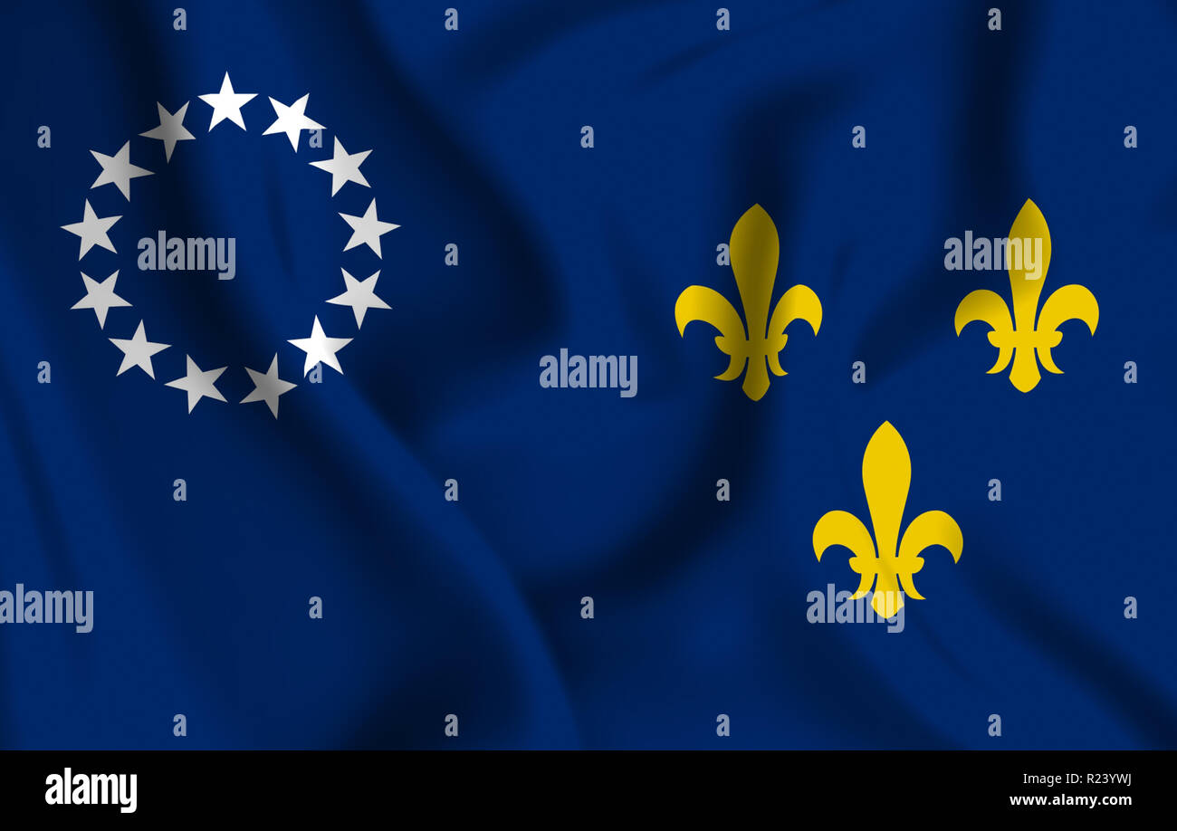 Louisville Kentucky 3D waving flag illustration. Texture can be used