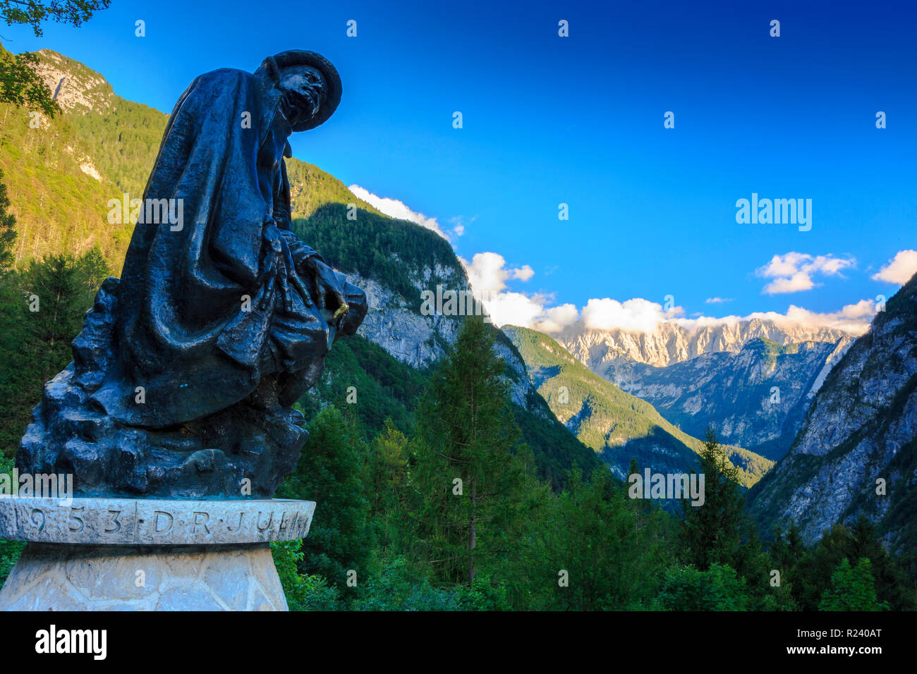 Monument and mountain landscape. Stock Photo