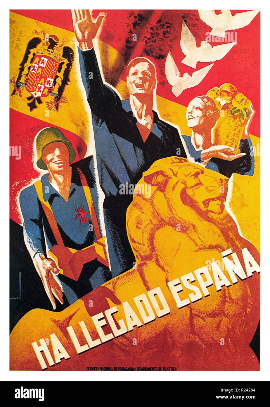 Spanish Civil War nationalist (pro-Franco) propaganda poster 1938 Stock Photo