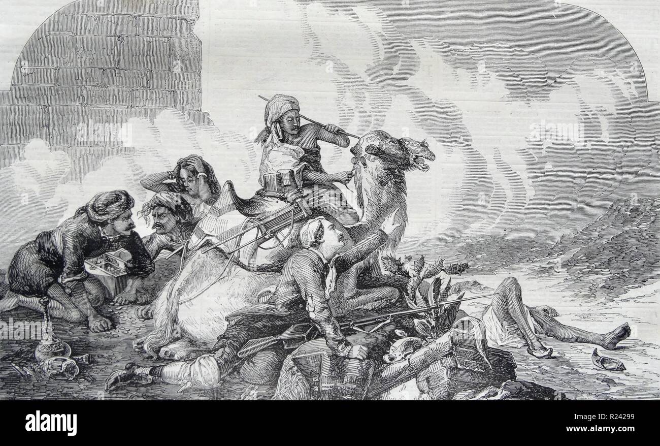 Engraving titled 'The Relief of Lucknow' from Mr Barker's picture