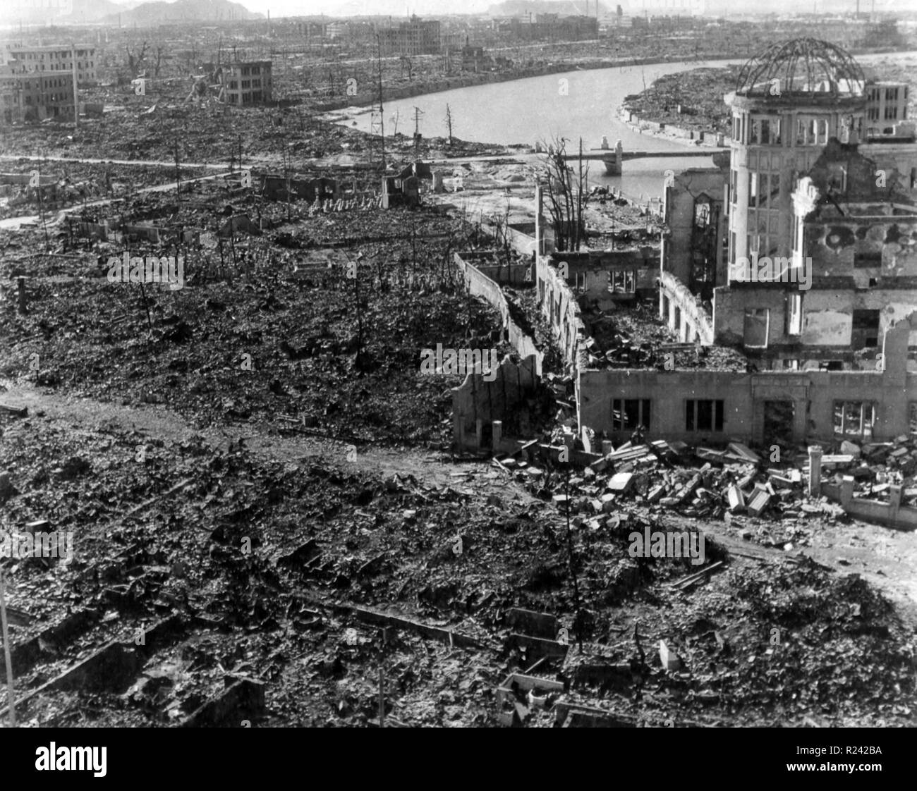 World War II, after the explosion of the atom bomb in August 1945Hiroshima, Japan Stock Photo