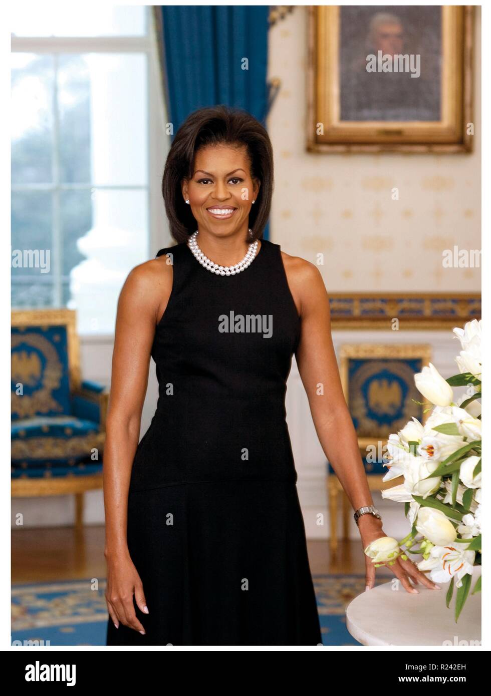 Official portrait of First Lady Michelle Obama (1964-). An American lawyer  and writer. Photographed by Joyce N. Boghosian. Dated 2009 Stock Photo -  Alamy