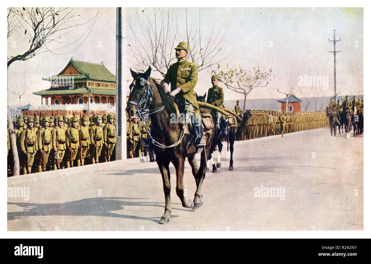 Japanese General Iwane Matsui, enters Nanjing, China, 17 Dec 1937 Stock Photo
