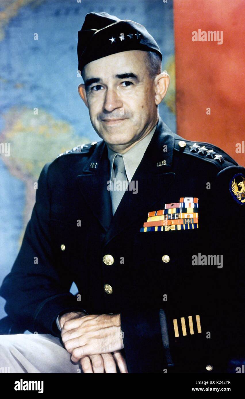Lt Gen Omar Bradley (1893-1981), Commanding General, U.S. First Army Stock Photo