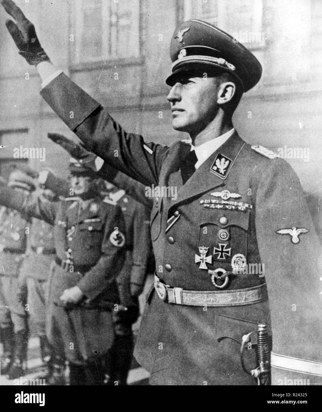 Reinhardt Heydrich (1904 - 4 June 1942) German Nazi official during World War II, and one of the main architects of the Holocaust Stock Photo
