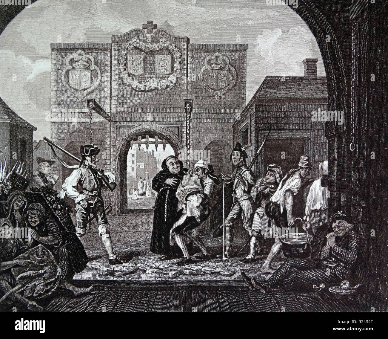 Engraving by British artist & engraver, William Hogarth 16971764 The