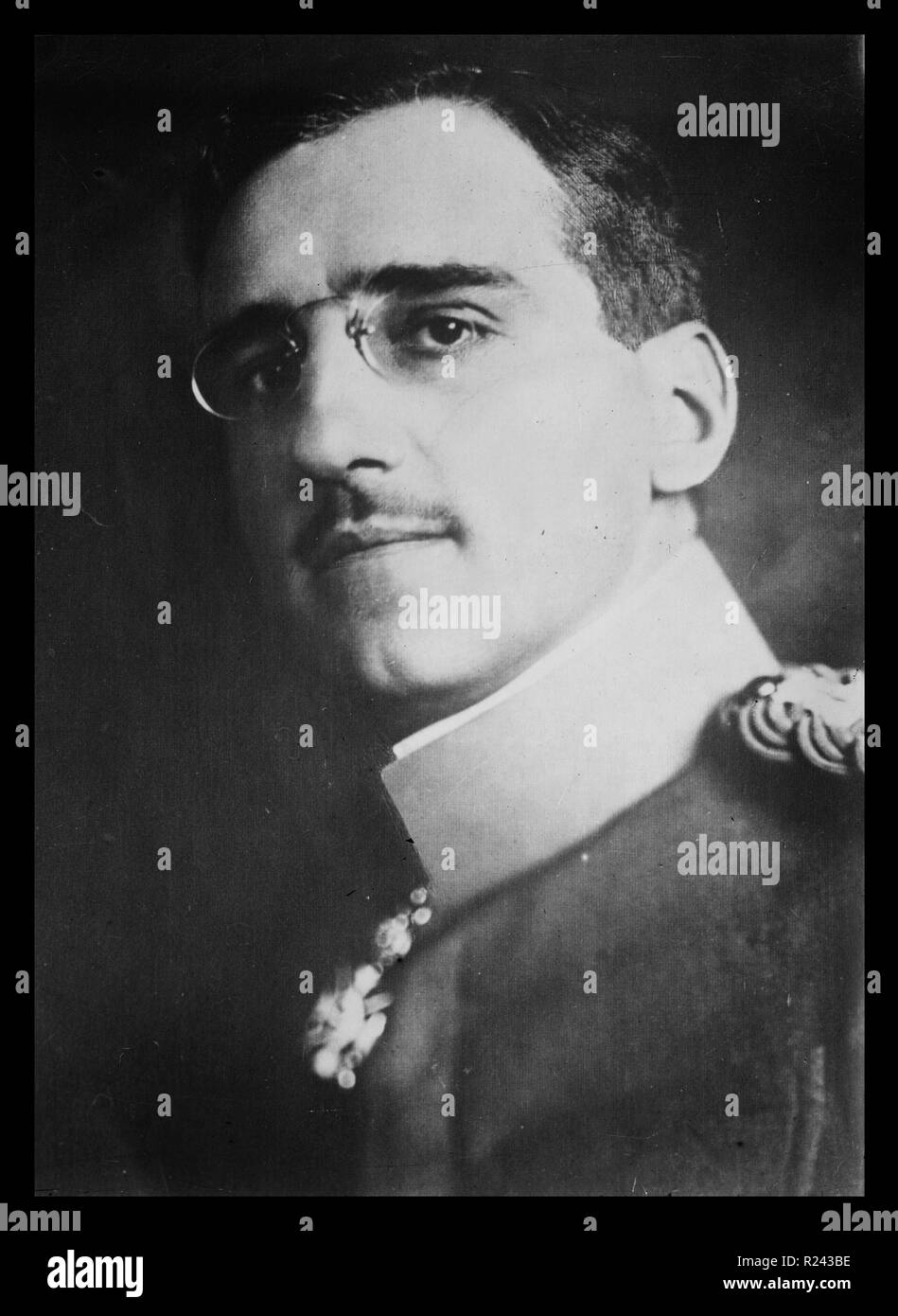 Alexander I (1888-1934) served as a prince regent of the Kingdom of Serbia from 1914 and later became King of Yugoslavia from 1921 to 1934. Stock Photo