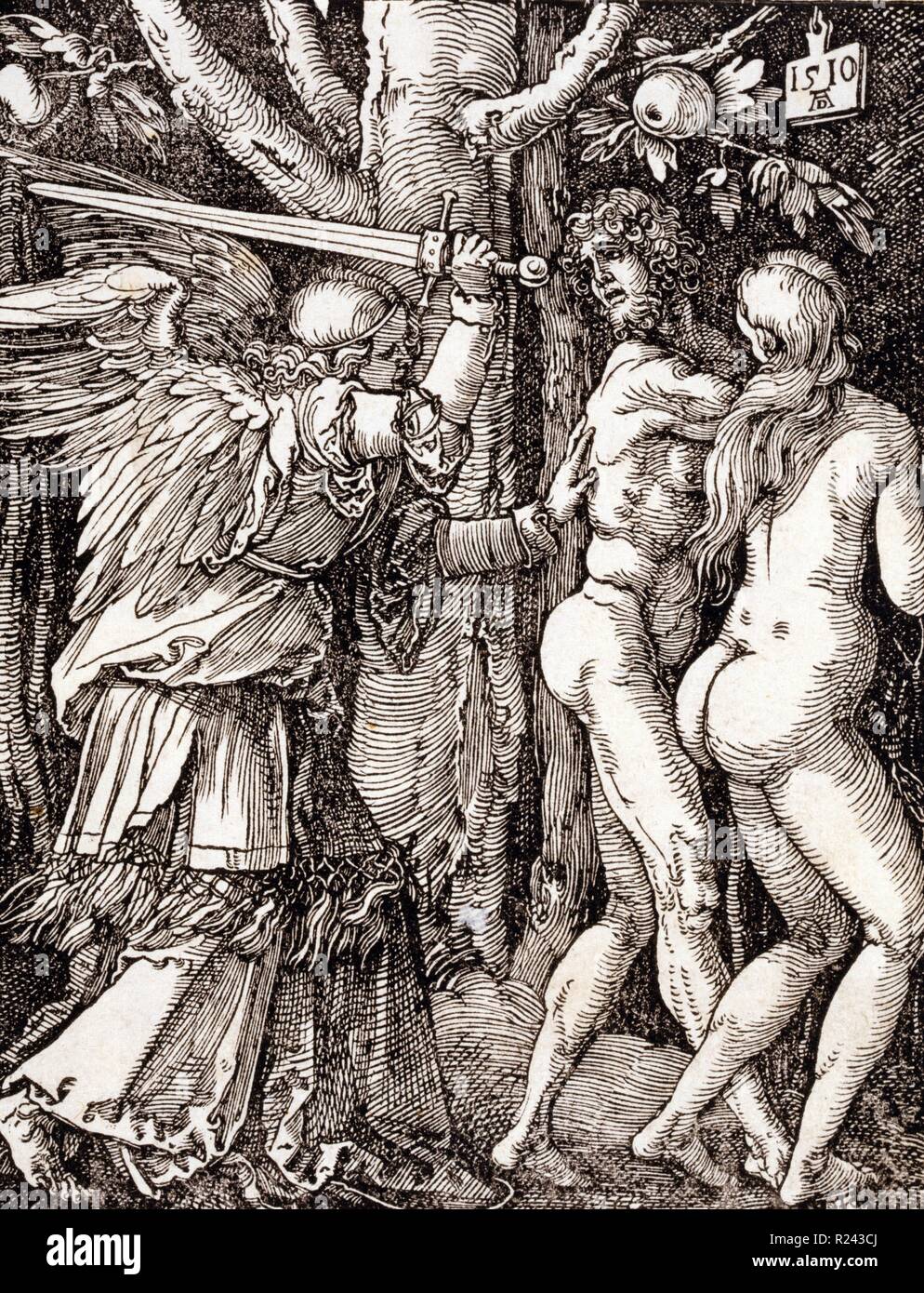 Small Passion. The expulsion from Paradise 1510. By Albrecht DA1/4rer (1471-1528). Dated 1510 Stock Photo