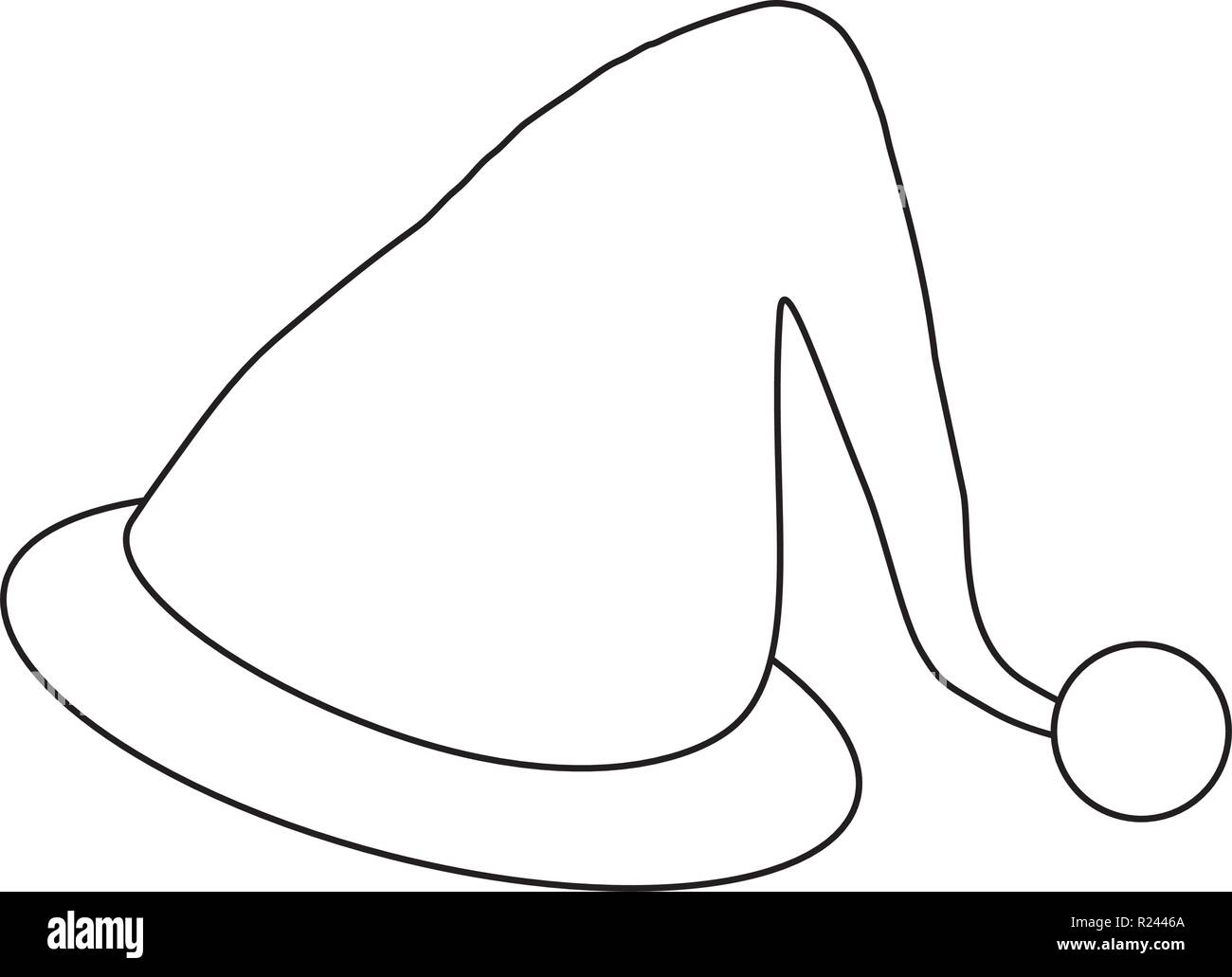 Christmas Elf Hat Outline Icon Symbol Design. Vector illustration