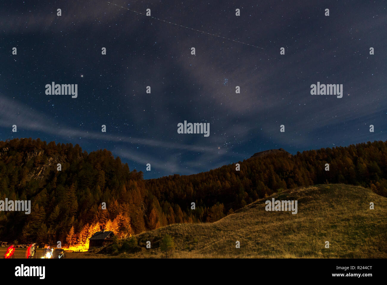 alpe devero autumn mountain night view landscape Stock Photo - Alamy