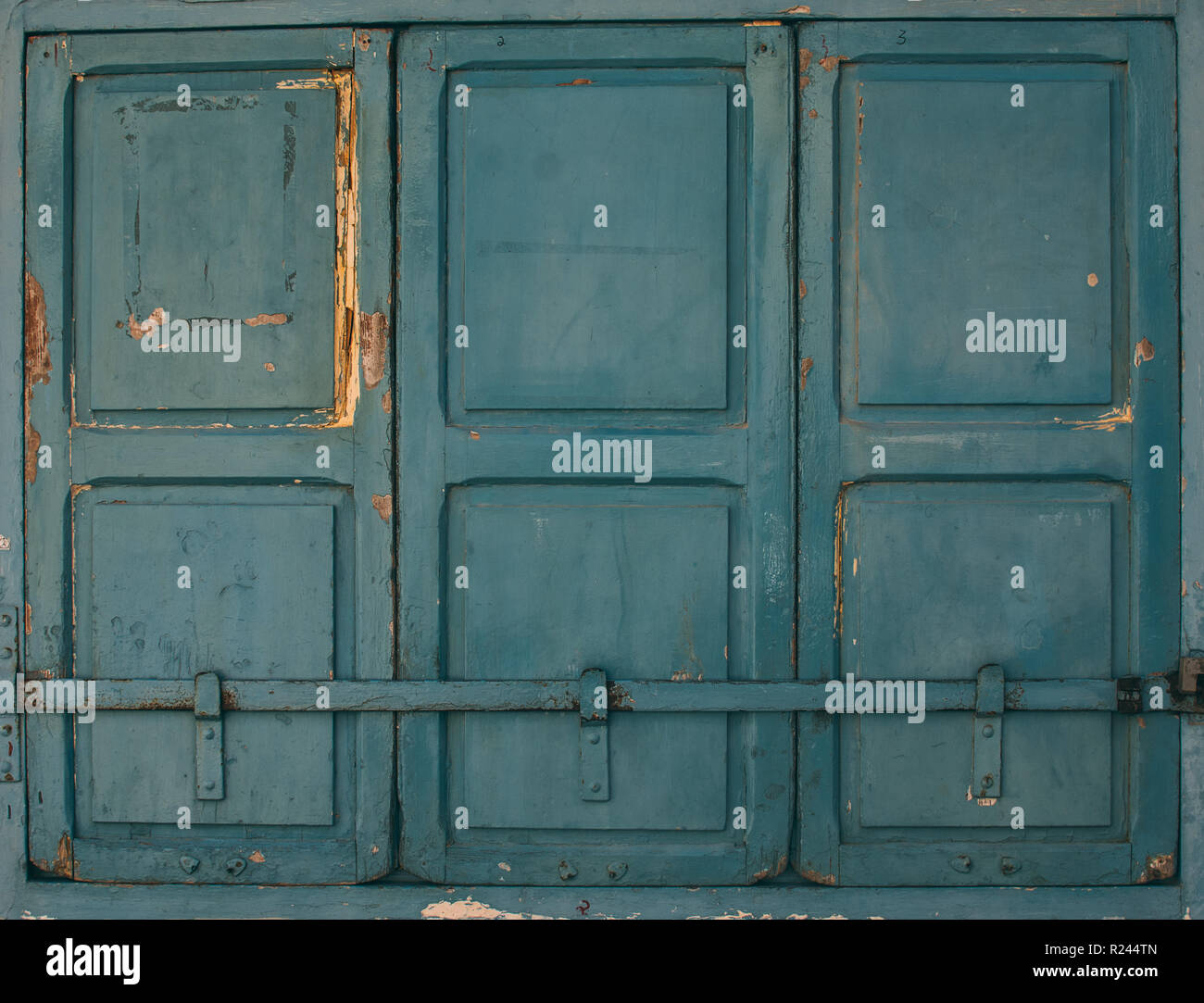 Maltese old blue window, Malta Stock Photo