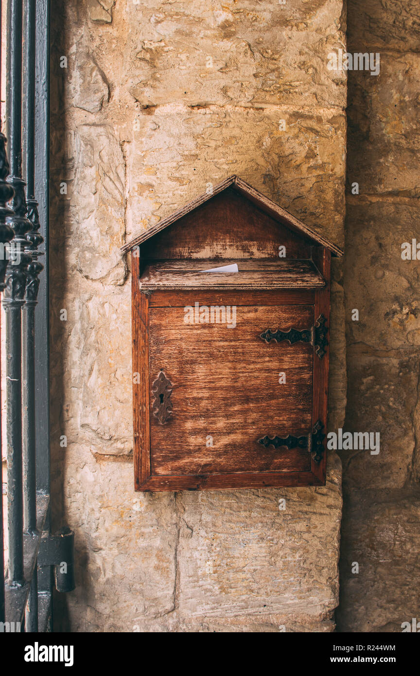 Wooden post box, Malta Stock Photo Alamy