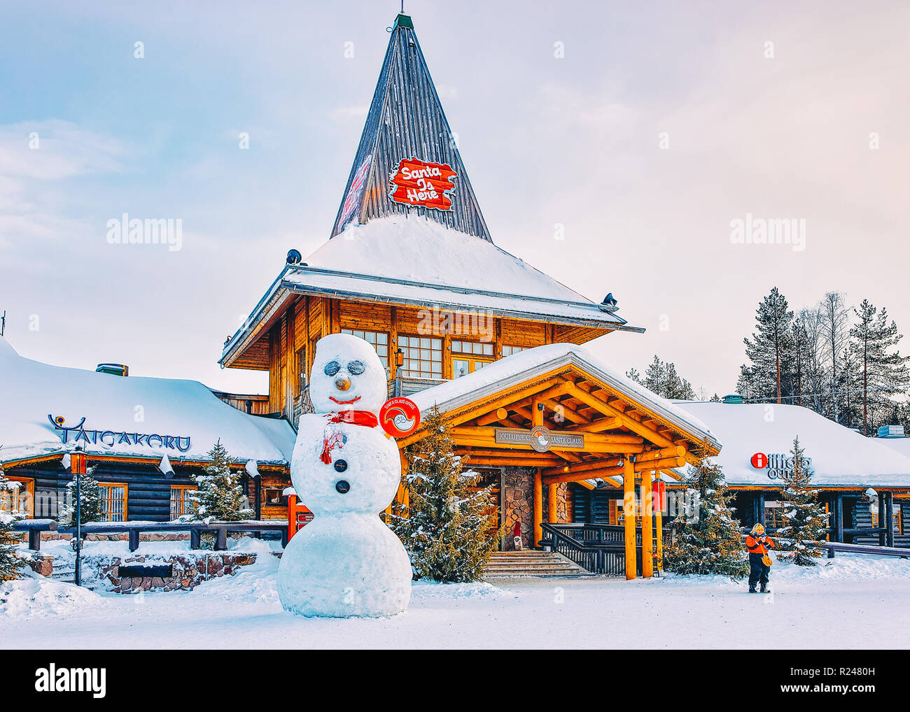 Rovaniemi Finland March 5 2017 Snowman At Santa Claus Village