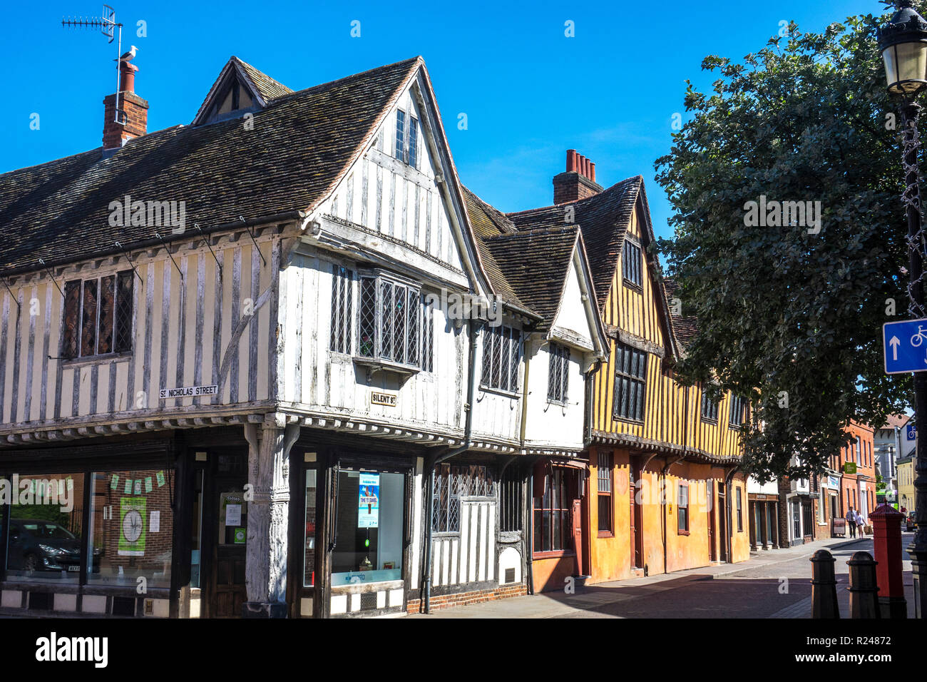 Old houses in Silent Street, Ipswich, Suffolk, England, United Kingdom