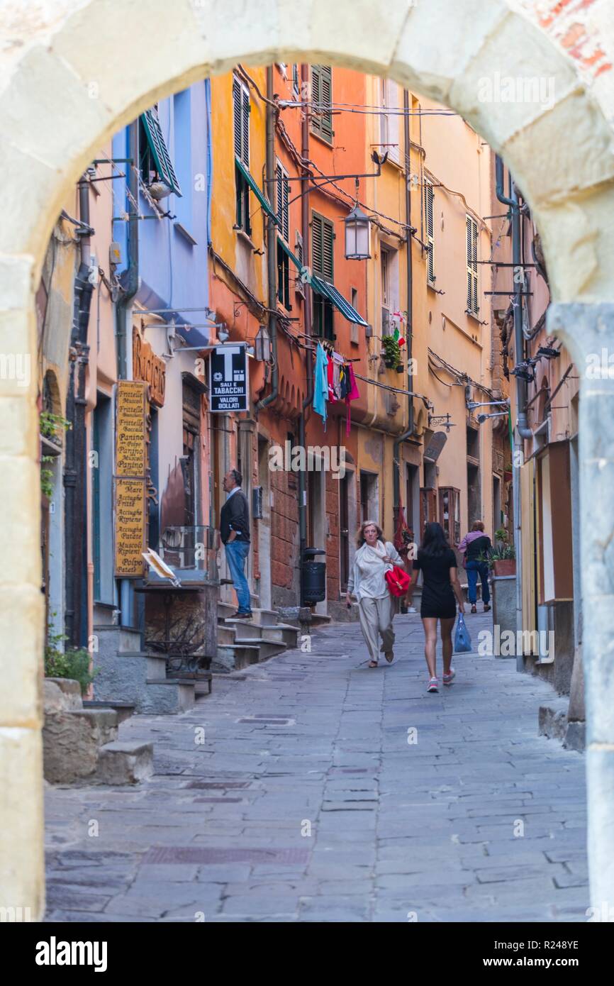Village gateway (Porta del Borgo), Portovenere, Liguria, Italy, Europe  Stock Photo - Alamy