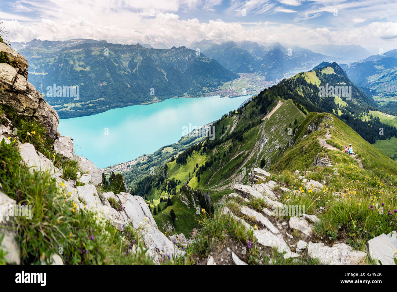 Mountain Ridge Between The Augstmatthorn And Harder Kulm Interlaken Lake  Brienz Canton Of Bern Switzerland Stock Photo - Download Image Now - iStock