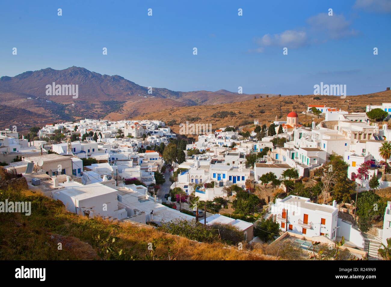 The village of Pyrgos, Tinos Island, Cyclades, Greek Islands, Greece ...