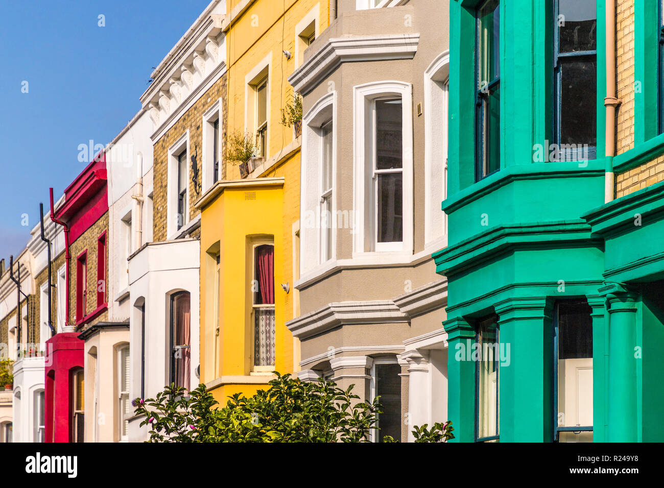 Colourful houses in Notting Hill, London, England, United Kingdom