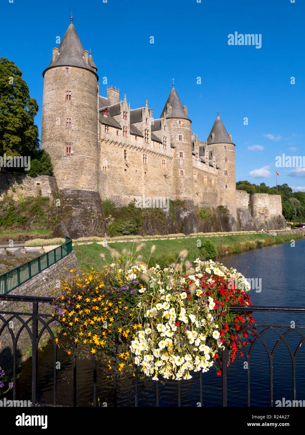 Josselin Castle, Morbihan, Brittany, France, Europe Stock Photo