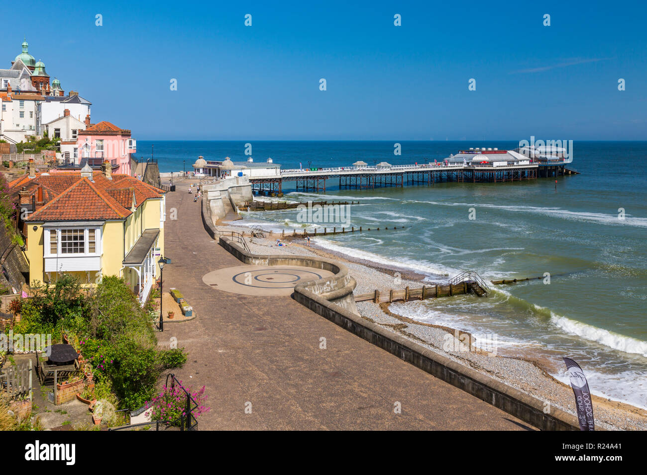 Cromer Pier and North Sea on a summer day, Cromer, Norfolk, England, United Kingdom, Europe Stock Photo