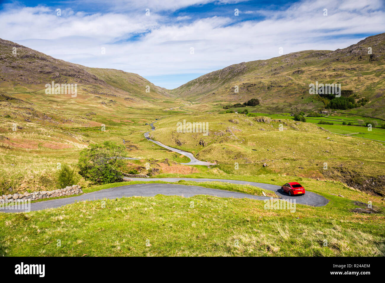 Hardknott Pass Lake District National Park Unesco World Heritage Site Cumbria England