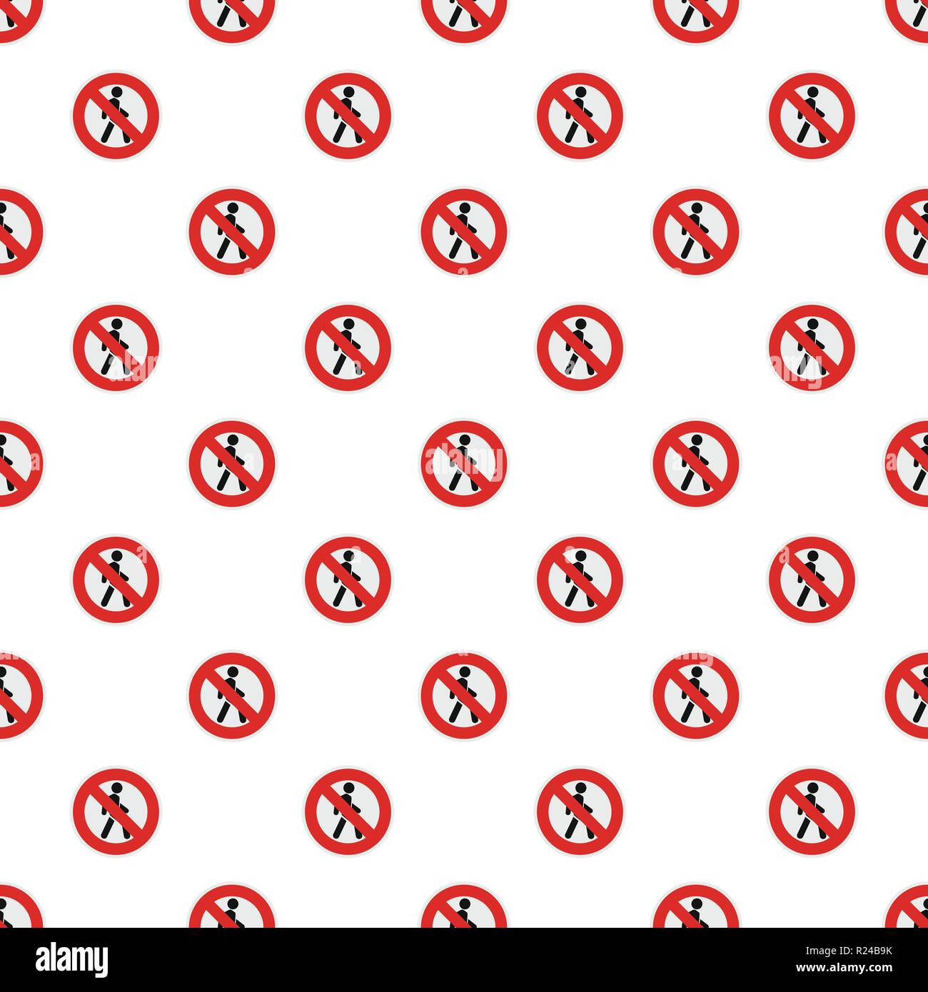 No pedestrian pattern seamless in flat style for any design Stock Vector